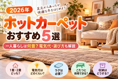 【2026年】ホットカーペットおすすめ5選｜一人暮らしは何畳？電気代・選び方も解説