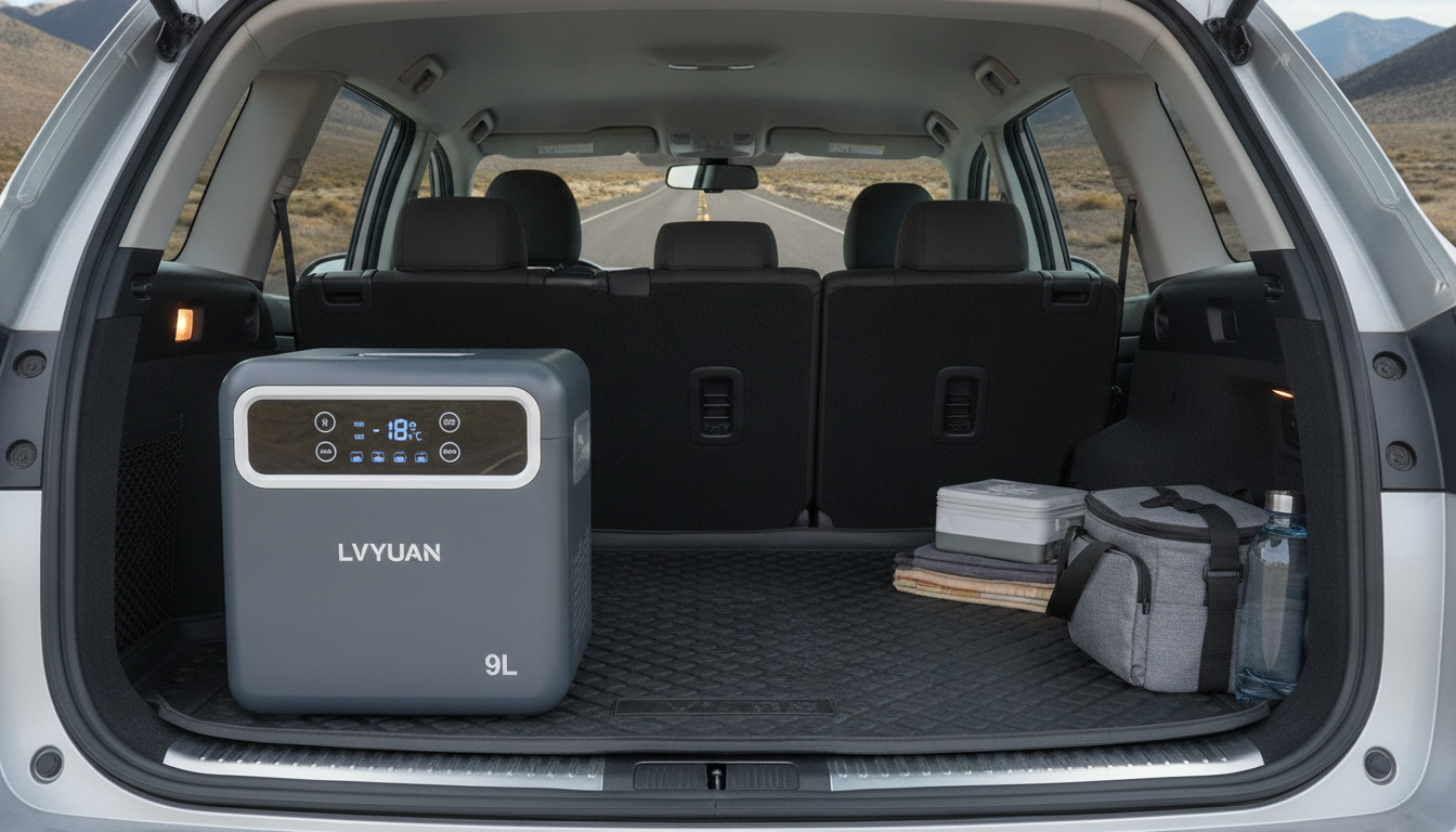 【実機レビュー】LVYUAN 9L車載冷蔵庫の本音口コミ!小型・急速冷凍でスペパ最強なミニ冷蔵庫