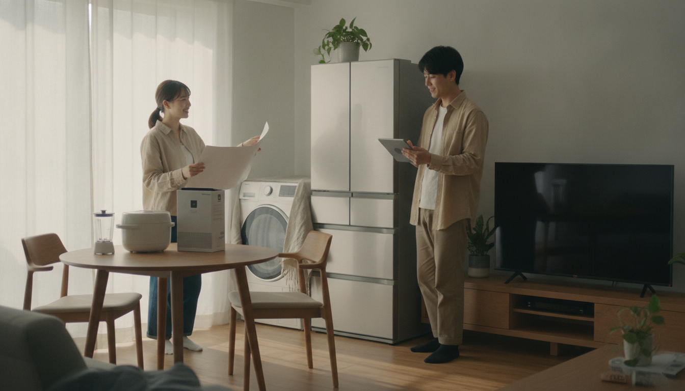 二人暮らしの家電は「少し大きめ」を段階的に揃えるのがおすすめなんですね
