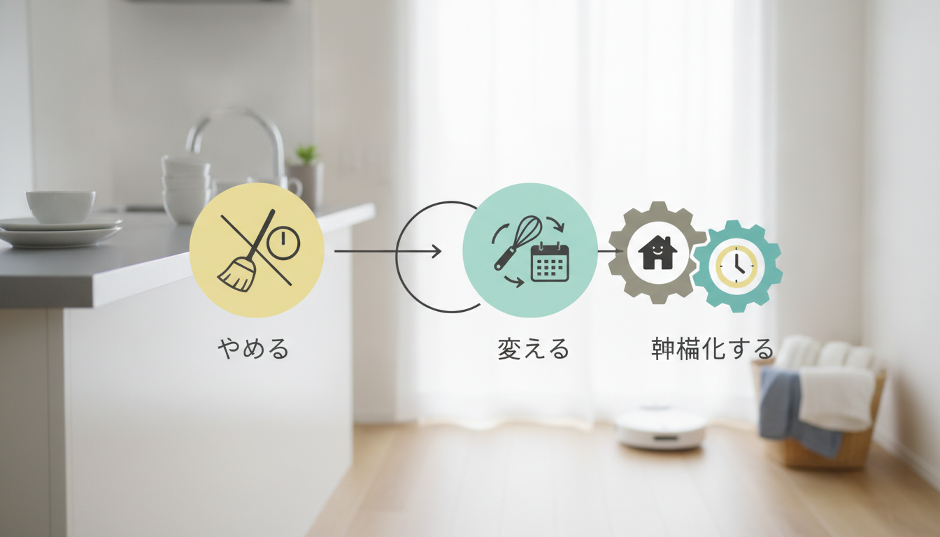 「やめる」「変える」「仕組み化する」ことで考えなくても回る状態を作りましょう